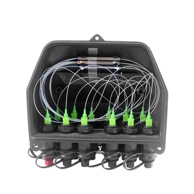 IP68 Rated Black 12 Cores Optical Fiber Distribution Box with  Optitap Waterproof Adapters