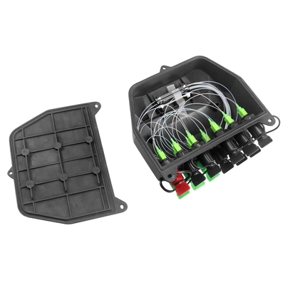 Black ABS Fiber Optic Distribution Box with SC Connectors for 1*12 Splitter